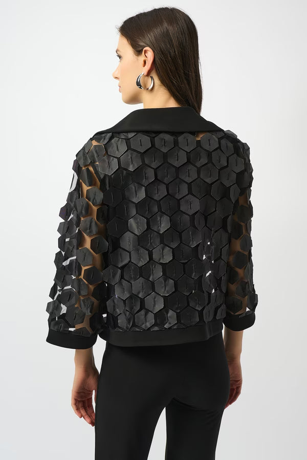 Joseph Ribkoff | Mesh & Knit Trapeze Jacket