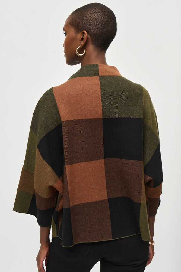 Joseph Ribkoff | Plaid Poncho | Joseph Ribkoff | Cloister Collection Designer Fashion