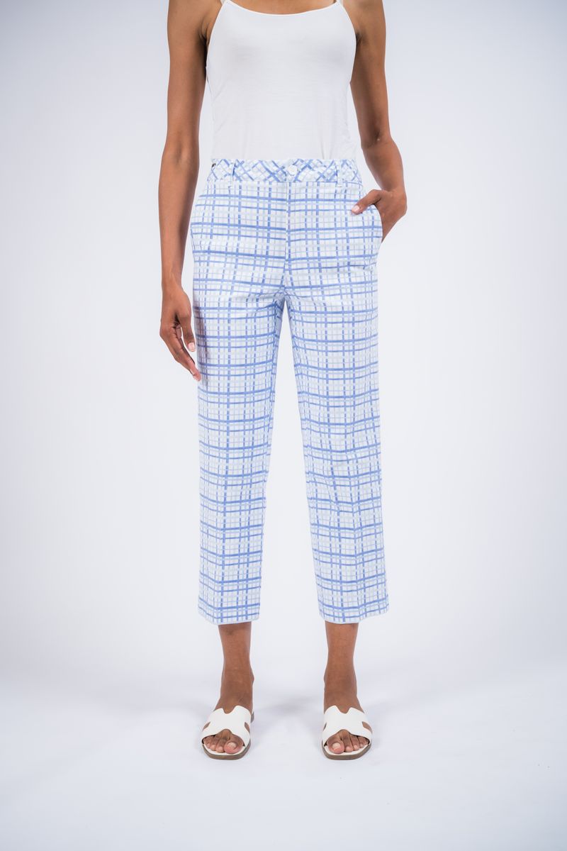 Lisette L | Blue Plaid Pants - Evelyne Talman