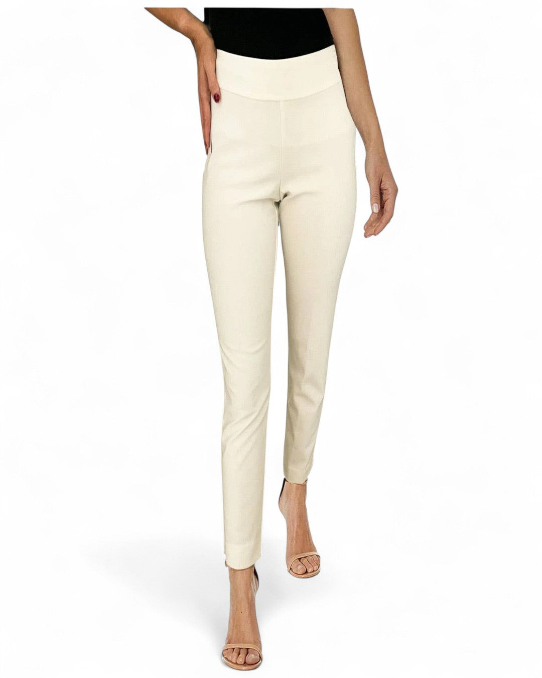 Microfiber Straight Leg Pant Ivory