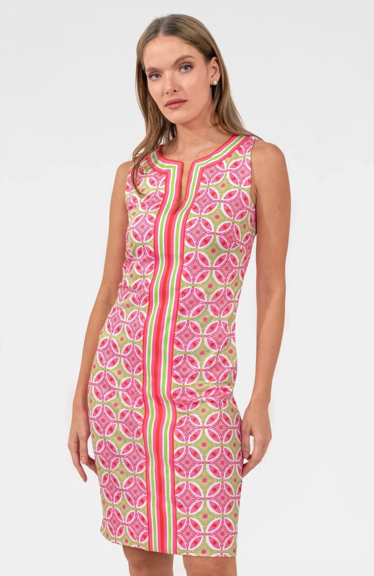 GRETCHEN SCOTT Plain Jane Dress in Smell The Roses casual style, featuring a simple, flowy fabric with floral pattern details.