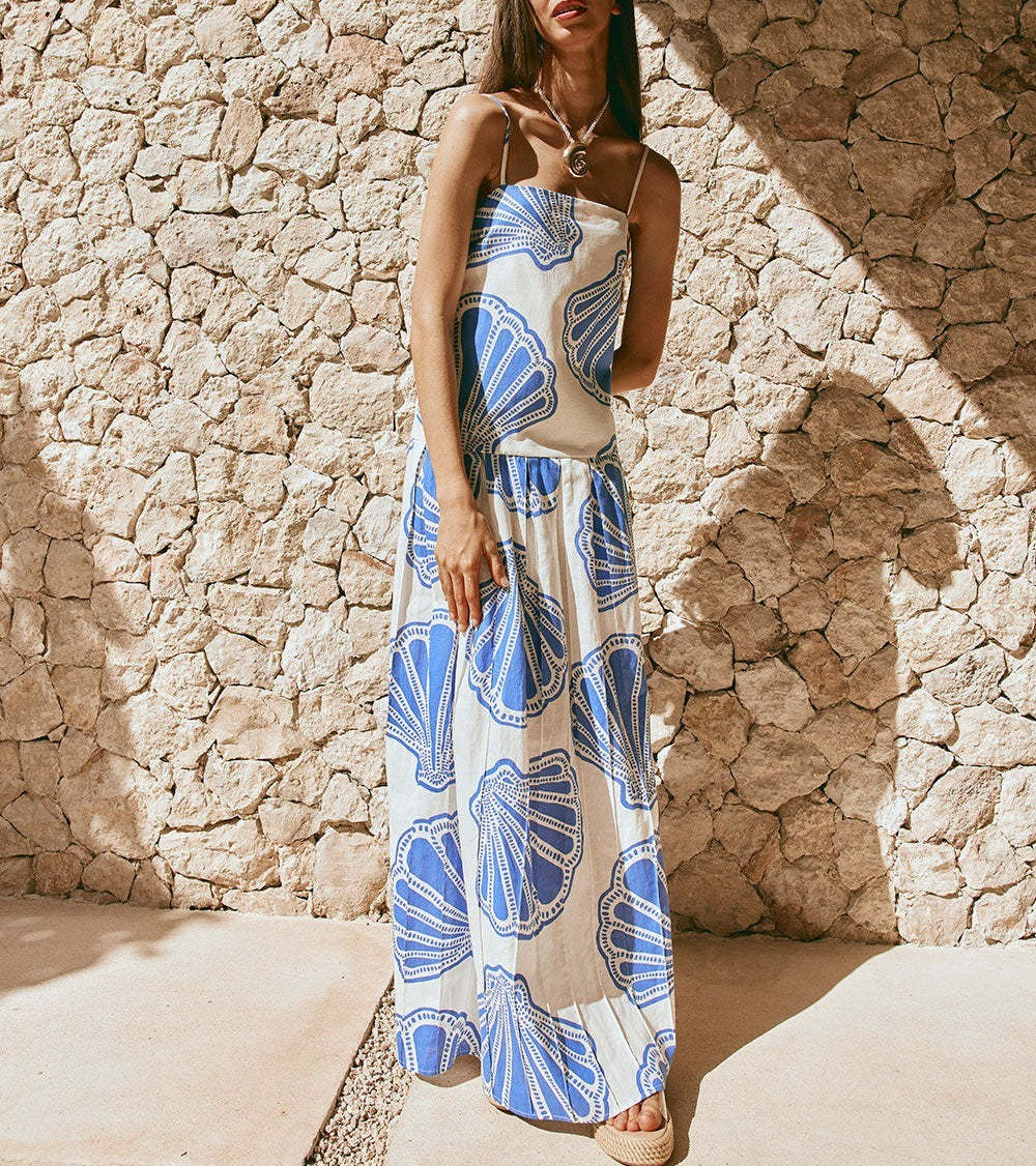 Cloister Collec | Linen Sleeveless Tube Top Dres