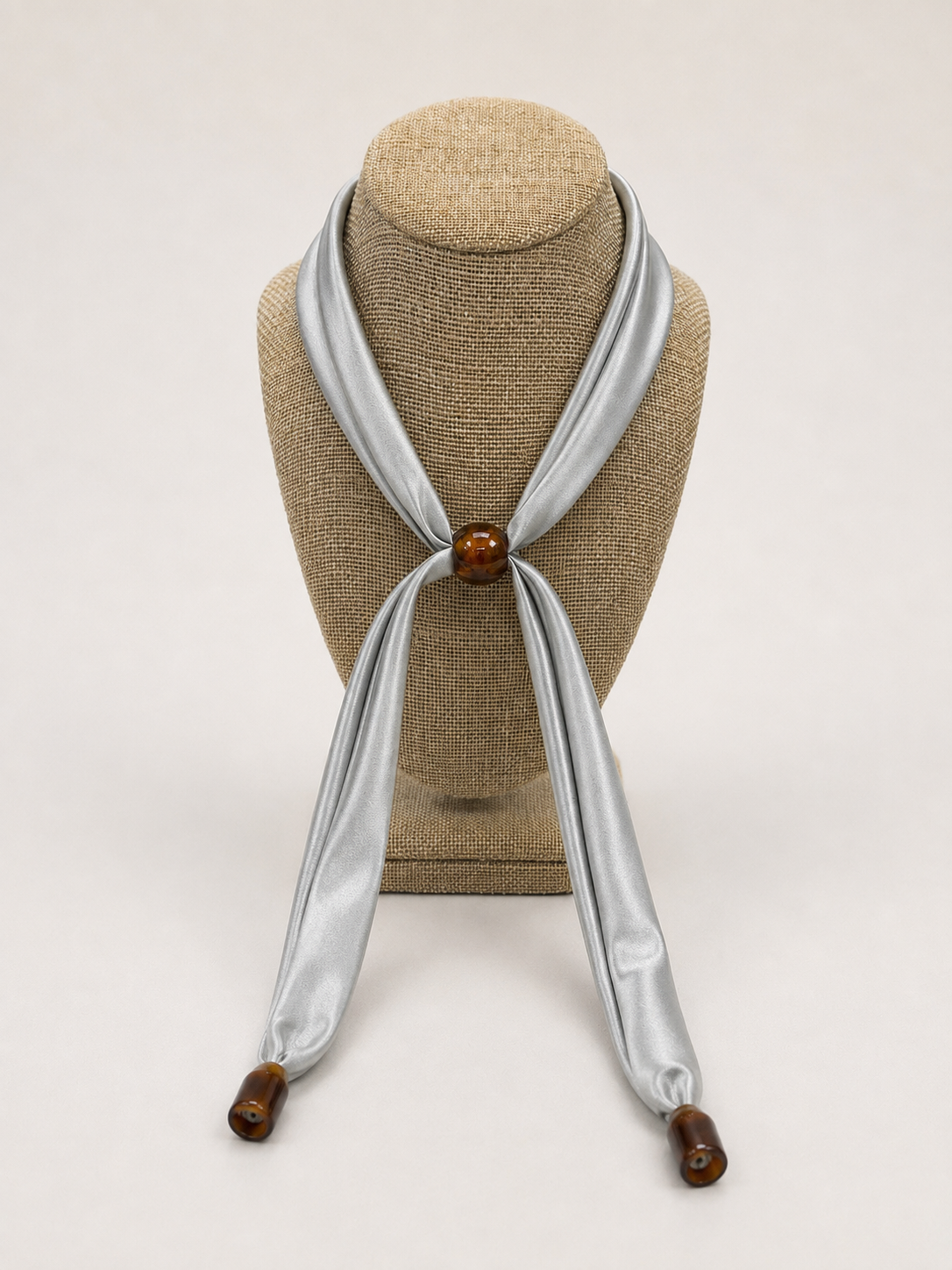 silver Scarf Pull Necklace uga georgia football silver satin neck scarf with dark brown wooden ends and a central dark brown button