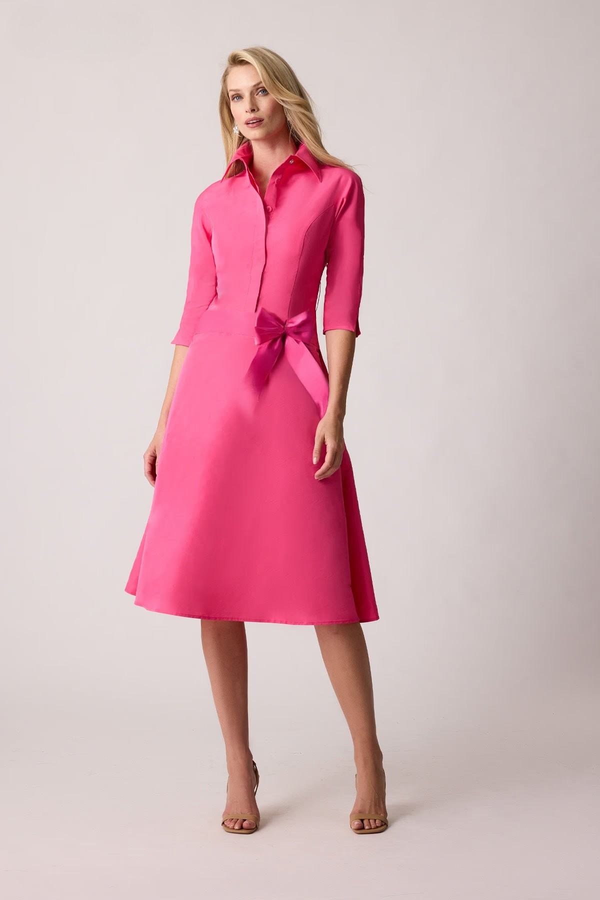 Teri Jon | Taffeta Shirt Dress