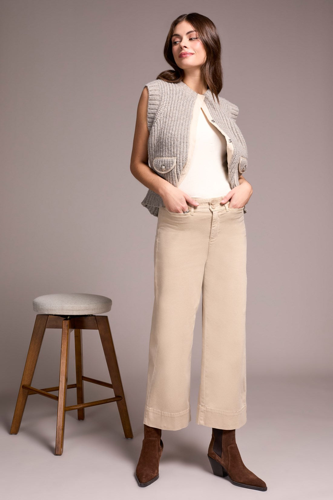 Tribal | High Rise Fly Frt Palazzo W/ W