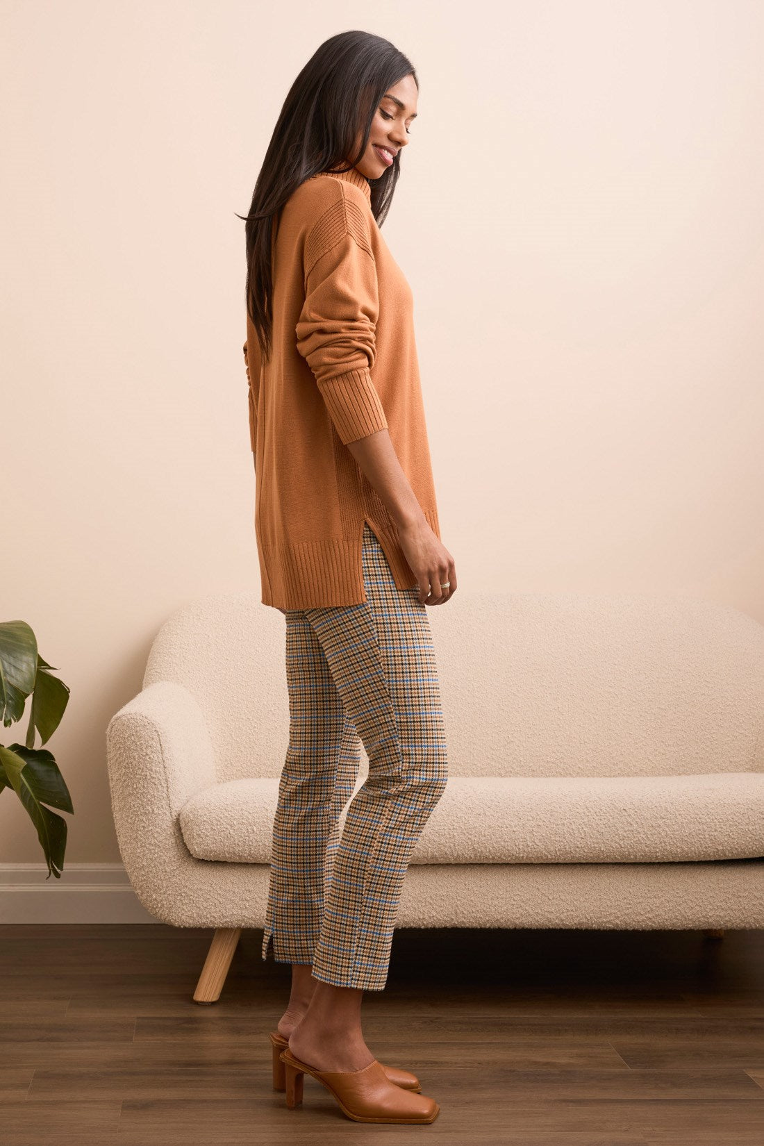 Tribal | L/s Turtle Nk Sweater-bran