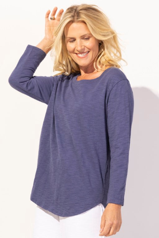 Escape By Hab | Solid Hi-Lo 3/4 Sleeve Top