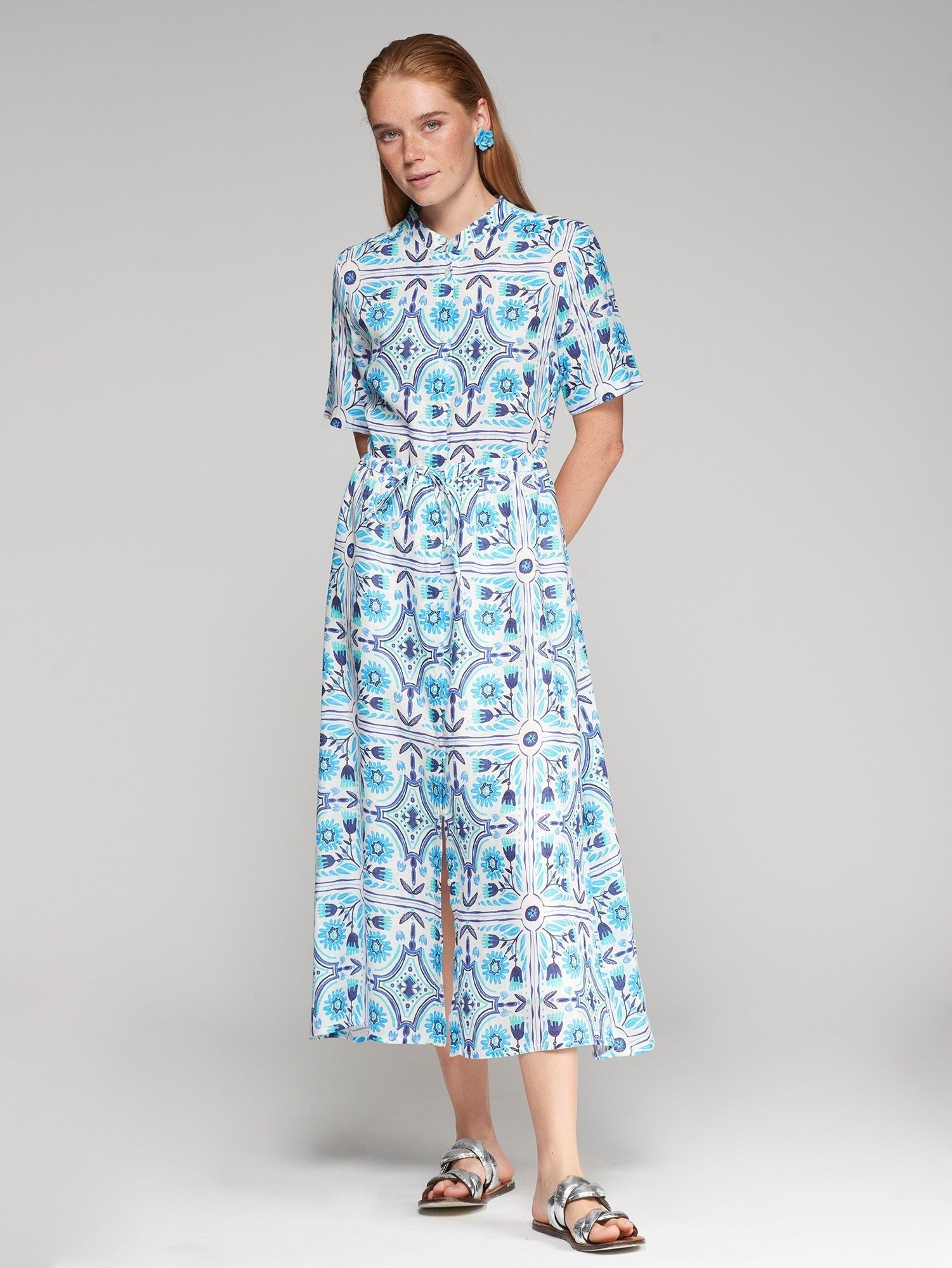 Vilagallo | Blue Print Dress