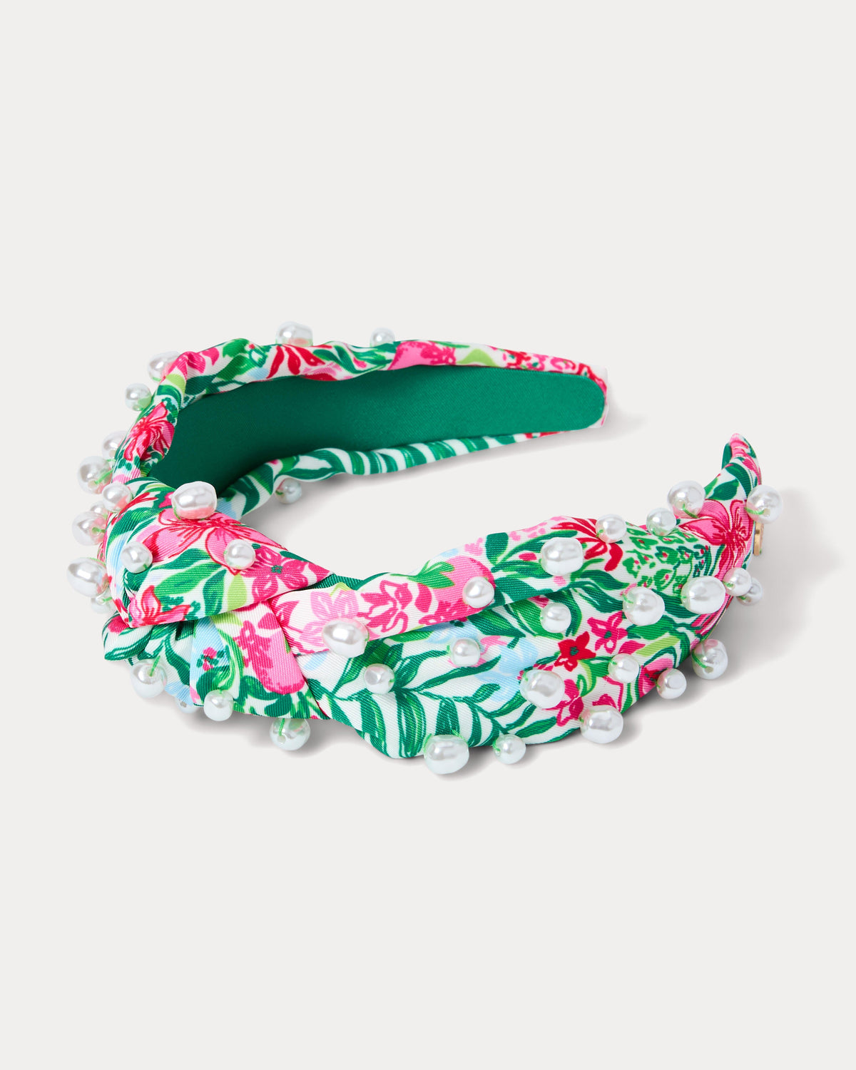 Lilly Pulitzer embellished slim knot headband with colorful floral and garden-themed design, perfect for summer accessories.