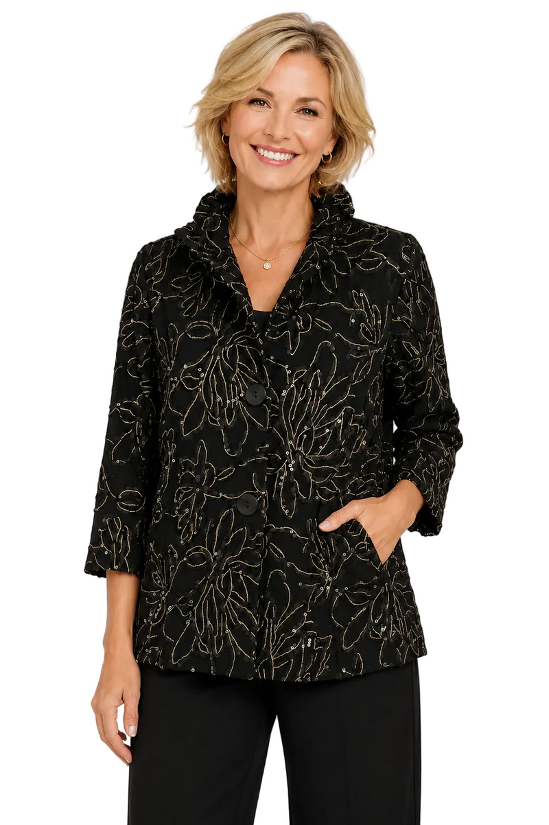 Black Gold Sequin Jacket