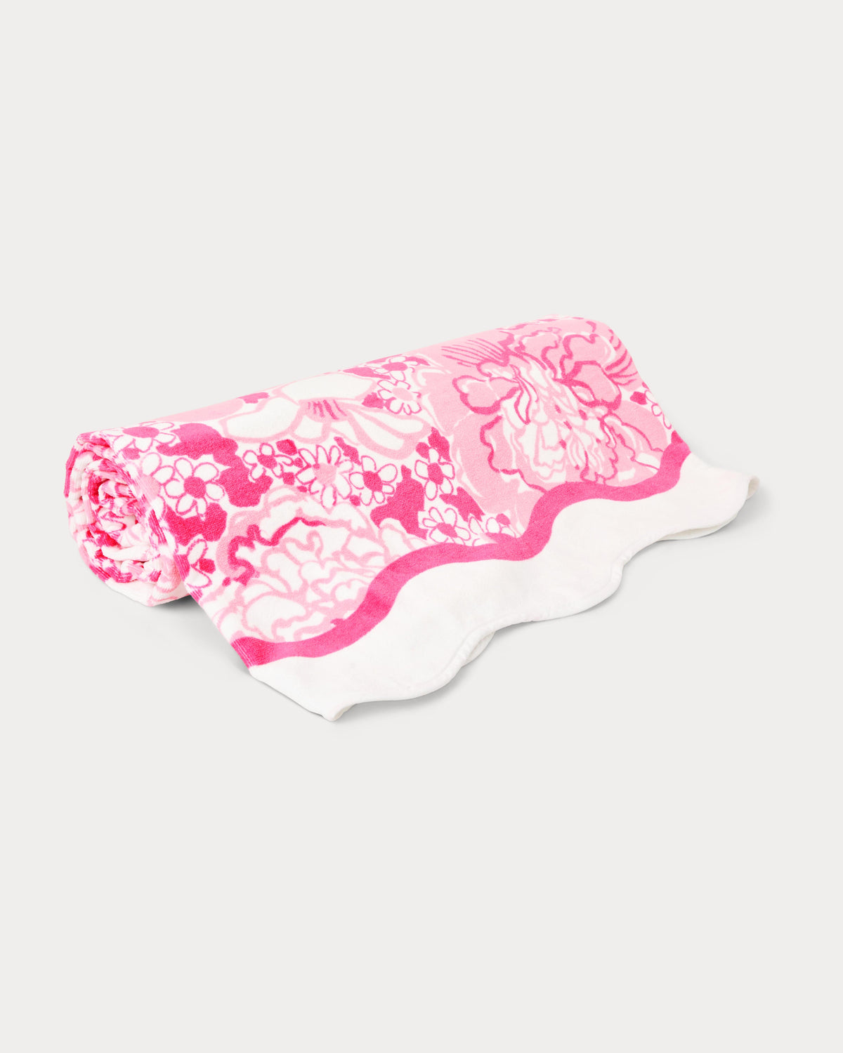 Scalloped Beach Towel - Conch Shell Pink Burst of Joy