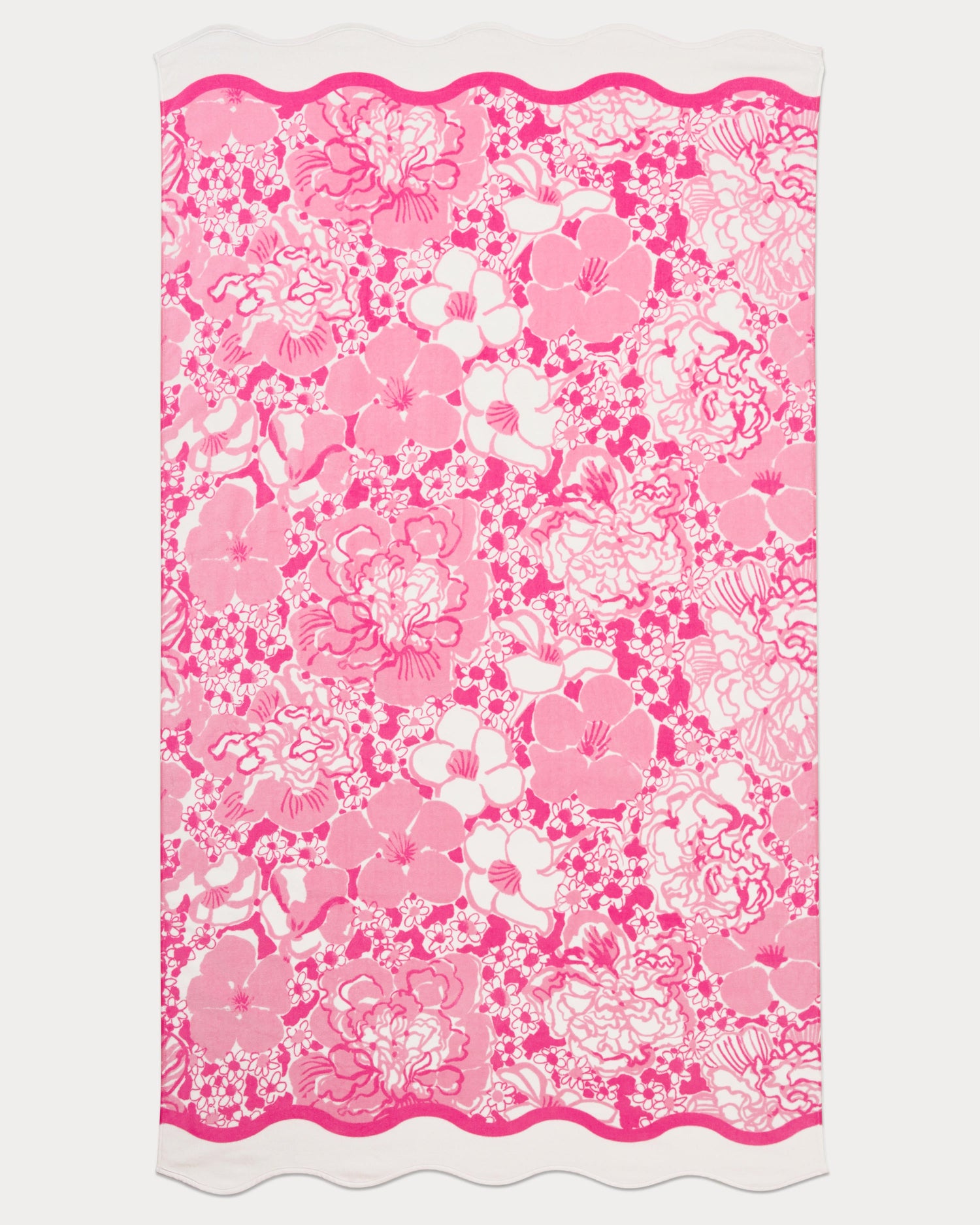 Scalloped Beach Towel - Conch Shell Pink Burst of Joy