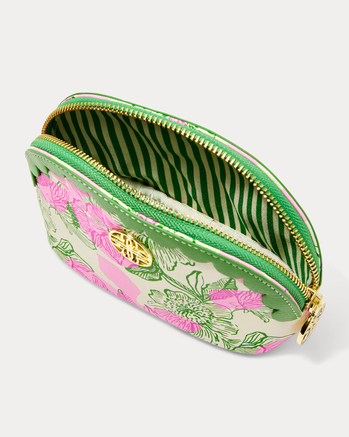 Lilly Pulitzer Sunset Shadows small pouch with vibrant multicolored sunset pattern and compact design for essentials.