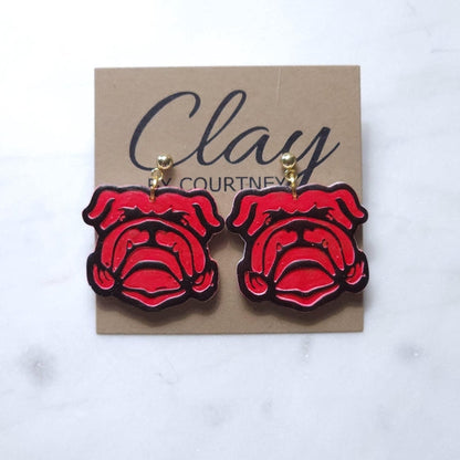 Bulldog Dangle Earring