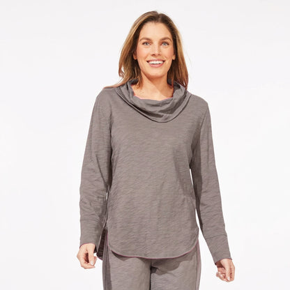 Cotton Slub High Lo Cowl - Volcano