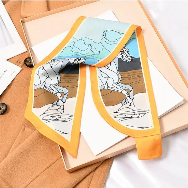 WINDING RIVER desert loop scarf featuring a desert-inspired print, lightweight fabric, and versatile neck or headwear style.