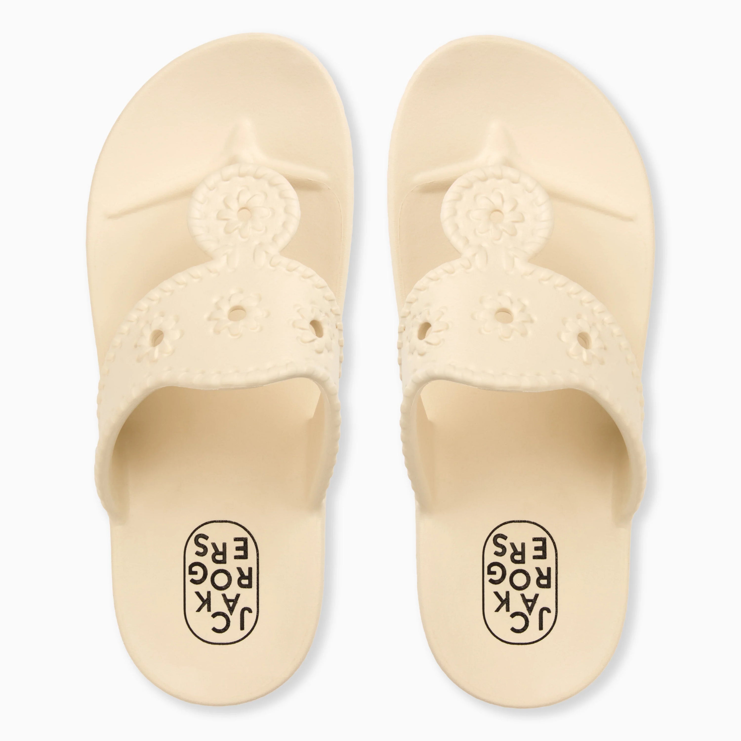 JACK ROGERS Jacks Waterproof Sandal in cream, showcasing the stylish open-toe design and durable straps on a neutral background.