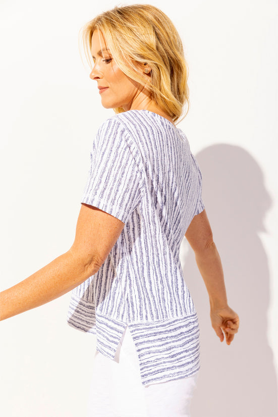 Escape By Hab | Bali Stripe Cotton S/s Boxy Te