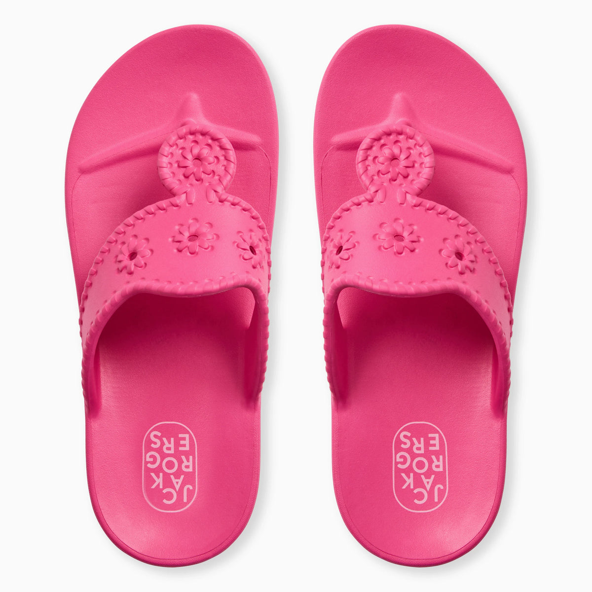 JACK ROGERS Jacks Waterproof Sandal in fuchsia pink with adjustable straps, designed for comfortable outdoor wear.