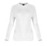 White ribbed long-sleeve top on a white background