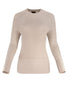 Beige ribbed sweater on a white background