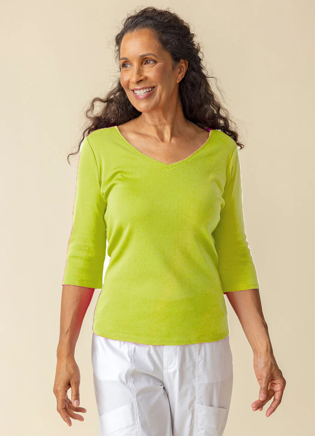 Habitat | Cozy Rib Sld Easy V-neck Tee