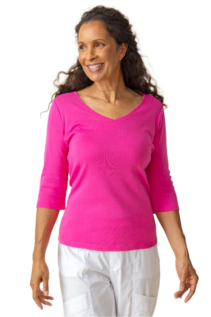 Habitat | Cozy Rib Sld Easy V-neck Tee