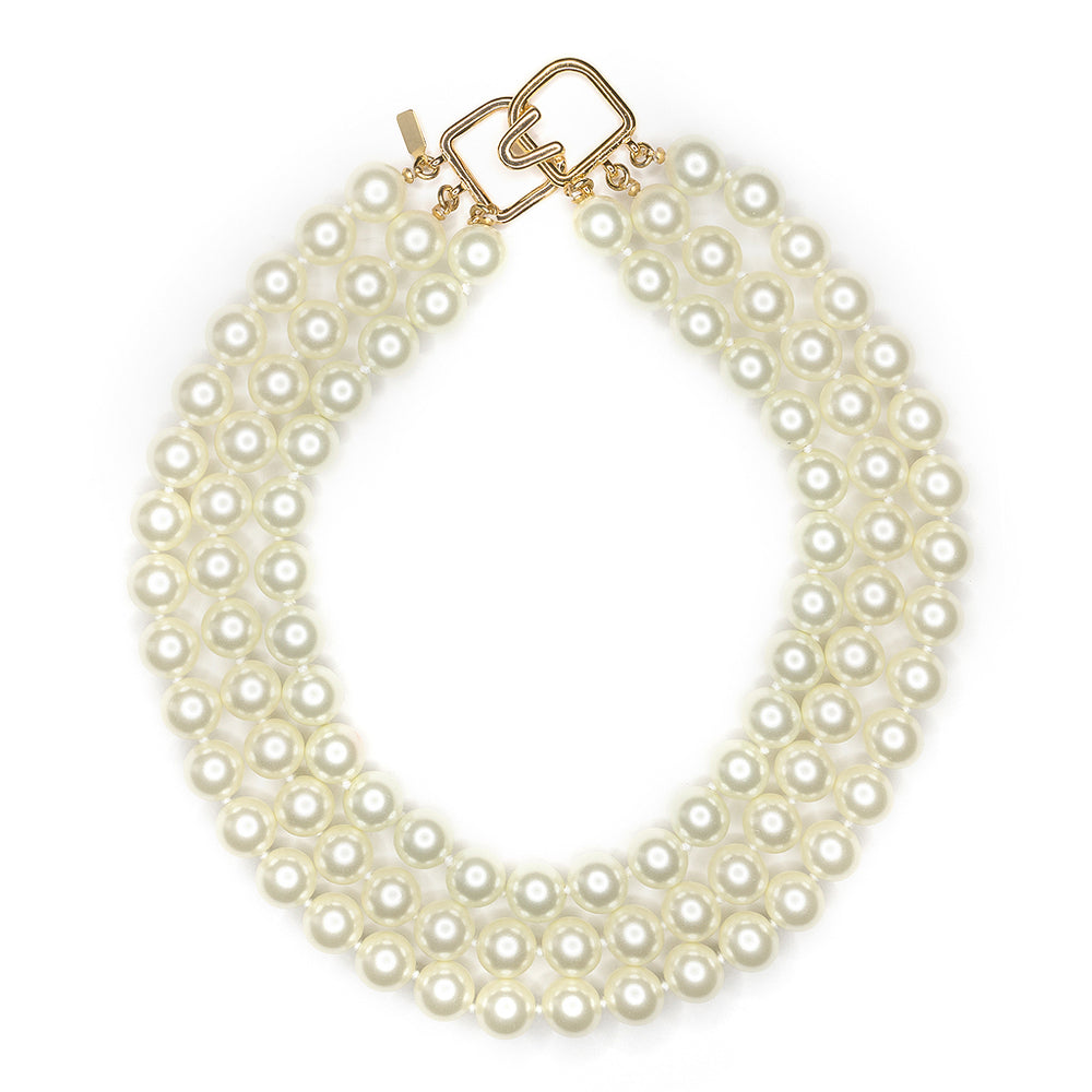 Kenneth J Lane | 3 Strand Pearl Necklace