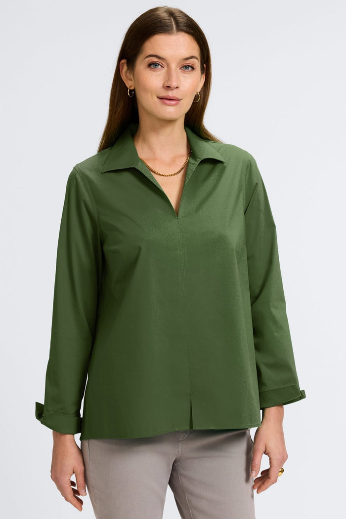 Foxcroft | Anges Sleeve Shirt Navy