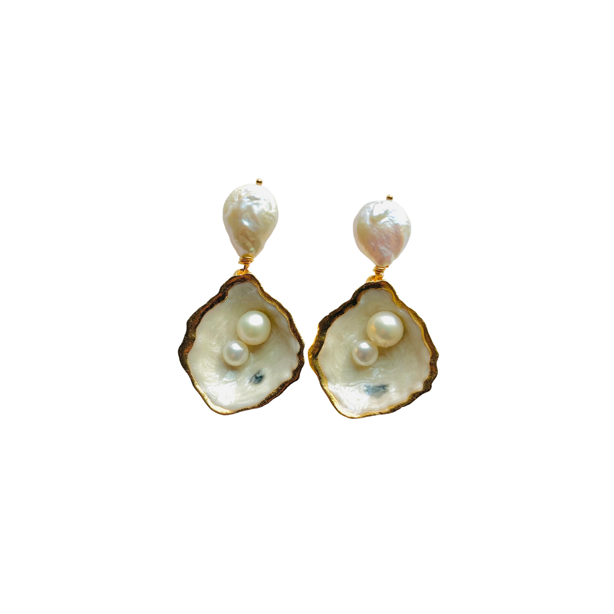The Pink Reef | Oyster Earrings