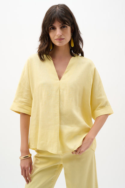 Linen Straight-cut Top