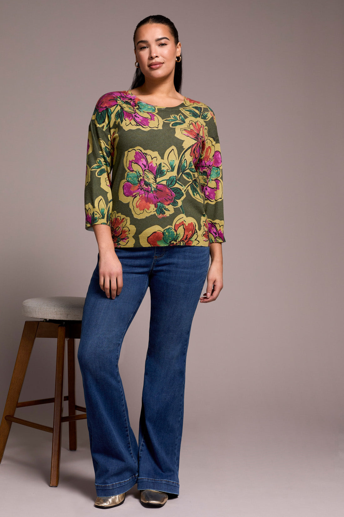 Tribal | 3/4 Slv Crew Nk Sweater