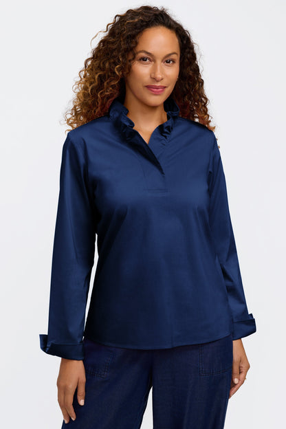 Tammy No Iron Stretch Long Sleeve Popover Shirt