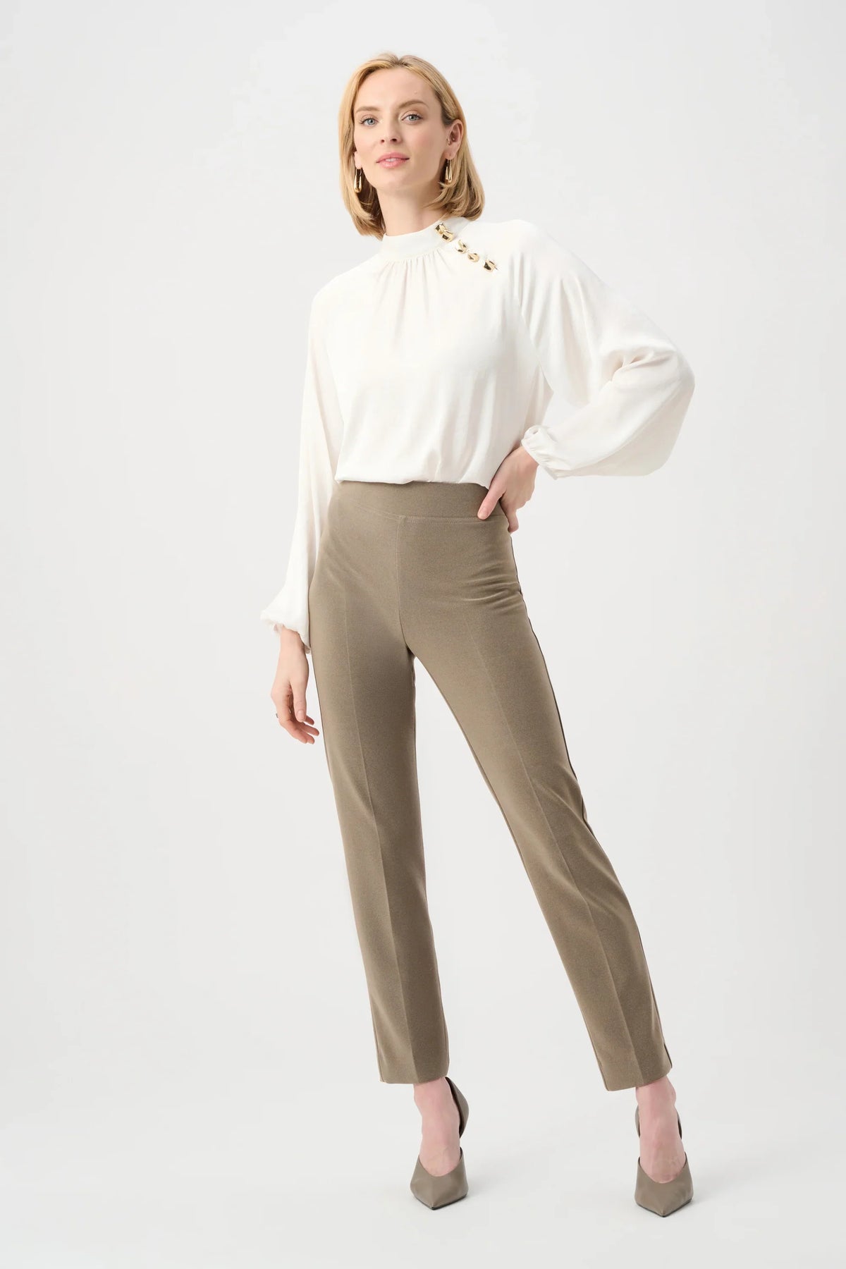 Back‑Slit Straight‑Leg Pant