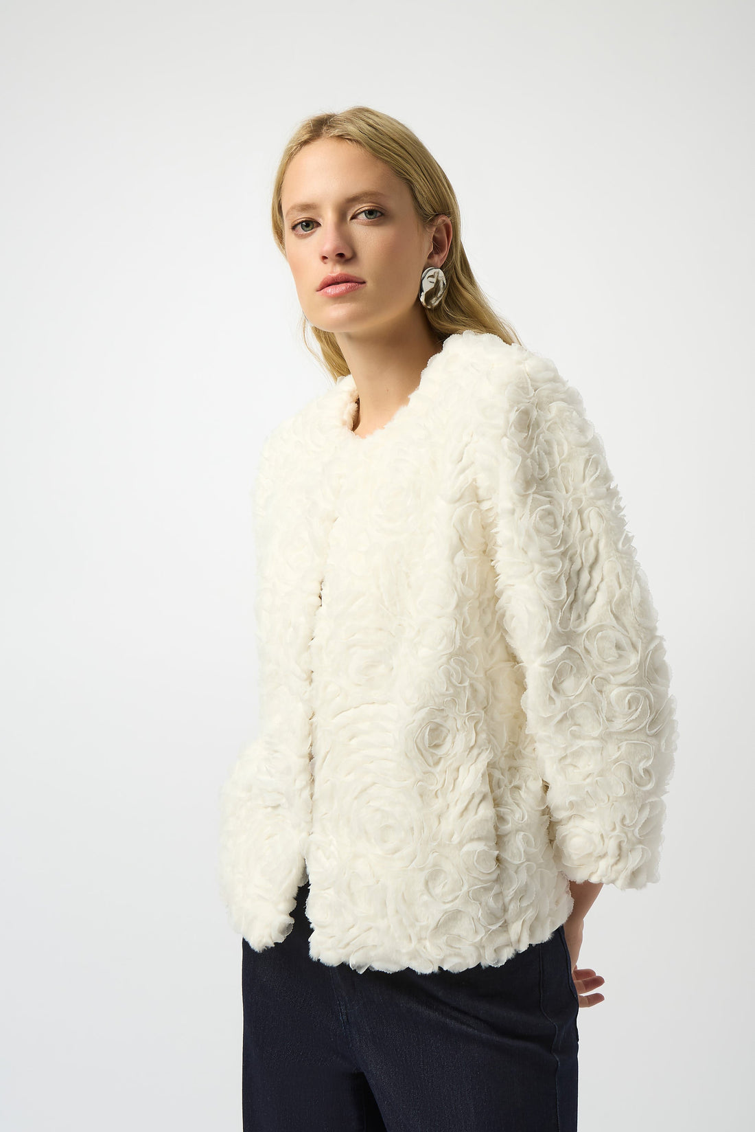 Joseph Ribkoff | Emb. Faux Fur Jacket