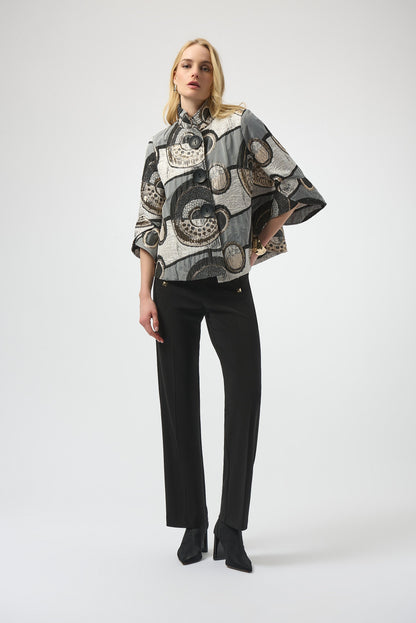 Joseph Ribkoff | Jacquard Trapeze Jacket