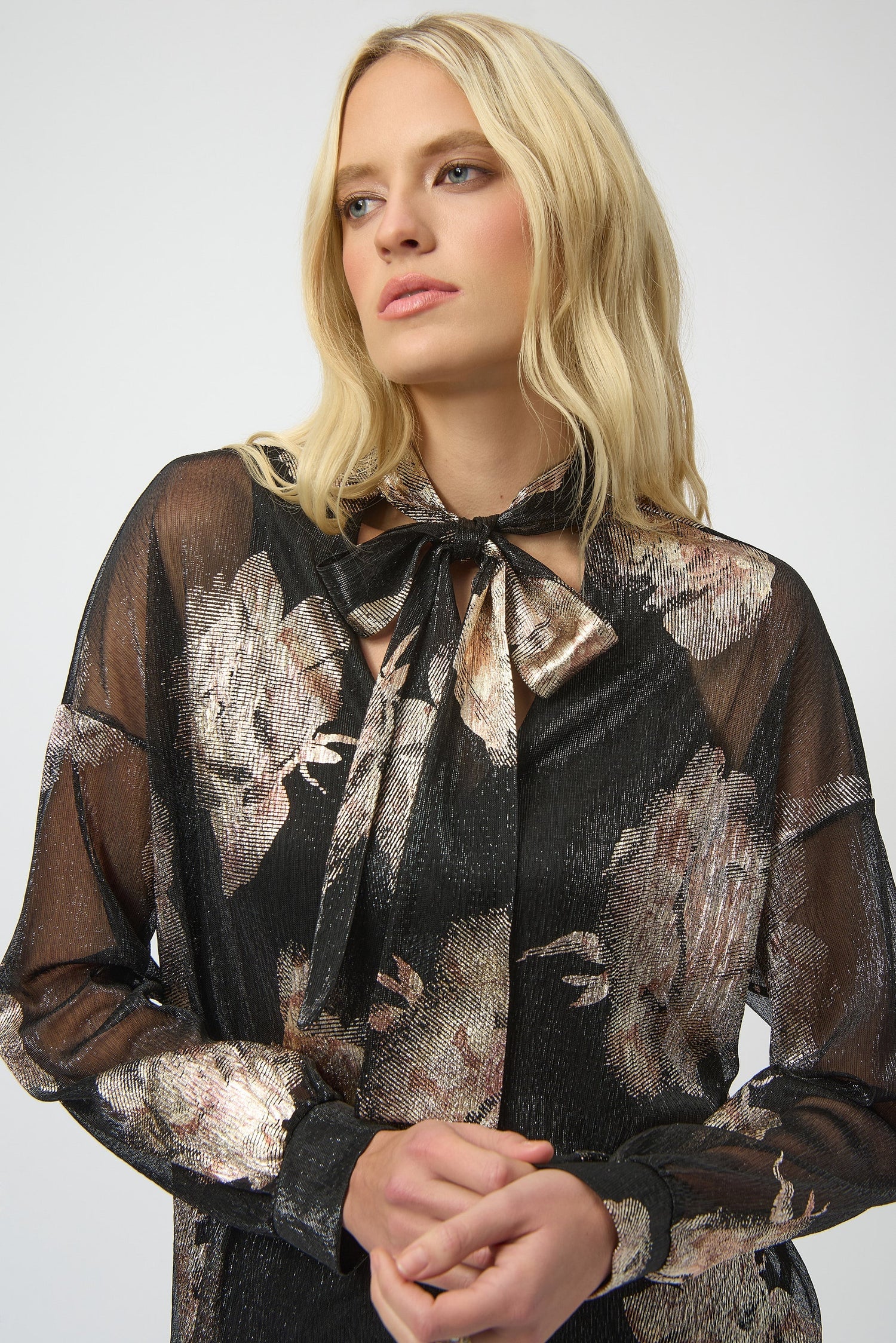 Joseph Ribkoff | Plisse Floral Top