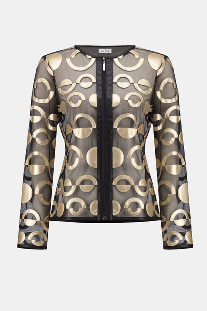 Joseph Ribkoff | Mesh and Gold Jacket