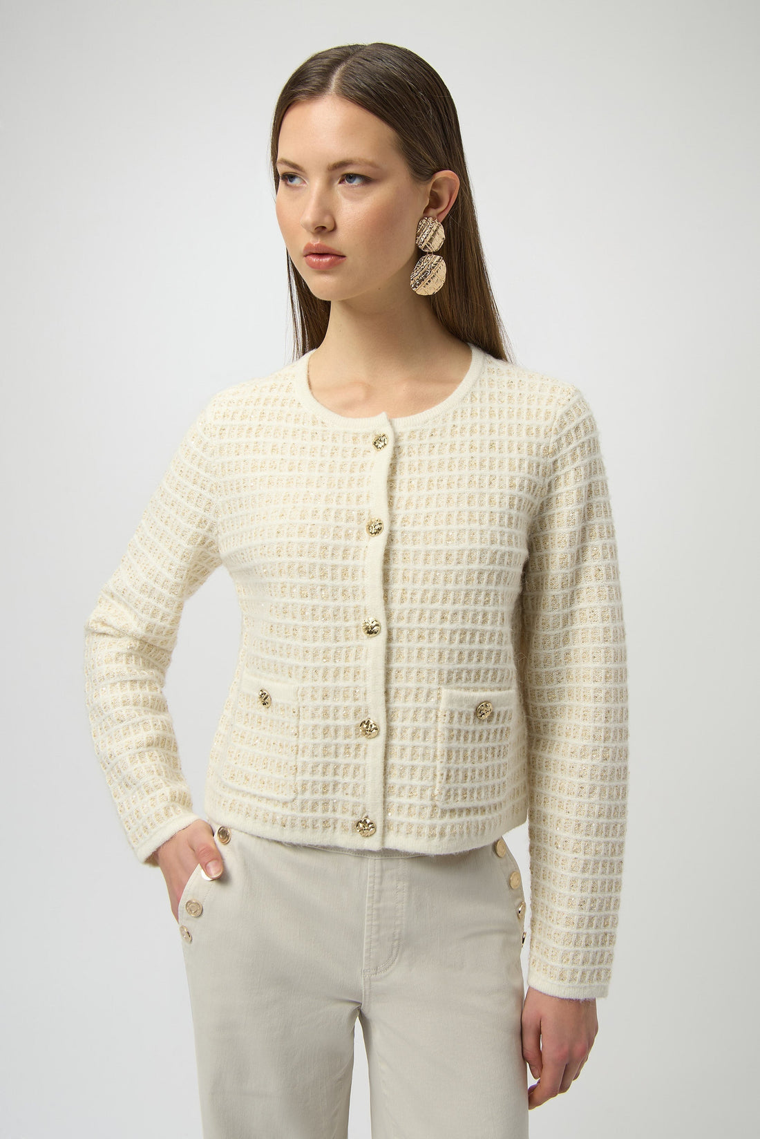 Joseph Ribkoff | Knit Cardigan W/gold Buttons