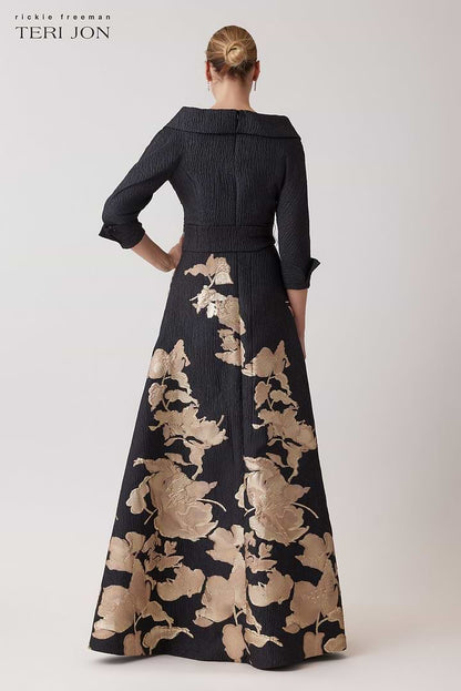 Teri Jon | Gown W/vnk Collar