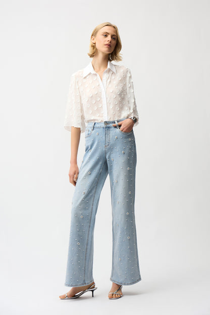 Joseph Ribkoff | Dot Jacquard Blouse