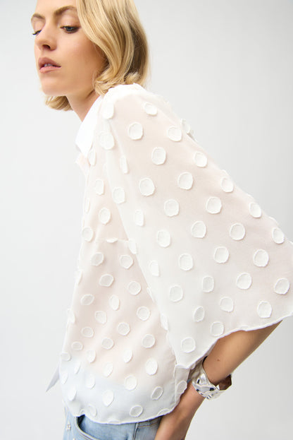 Joseph Ribkoff | Dot Jacquard Blouse