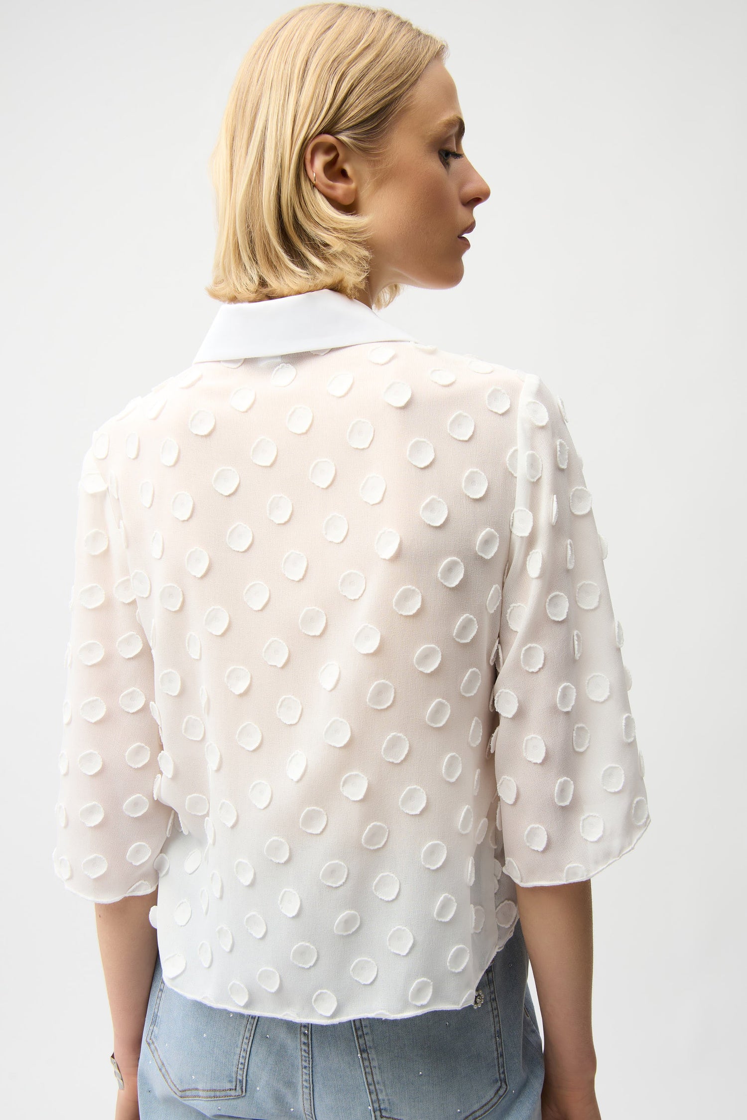 Joseph Ribkoff | Dot Jacquard Blouse