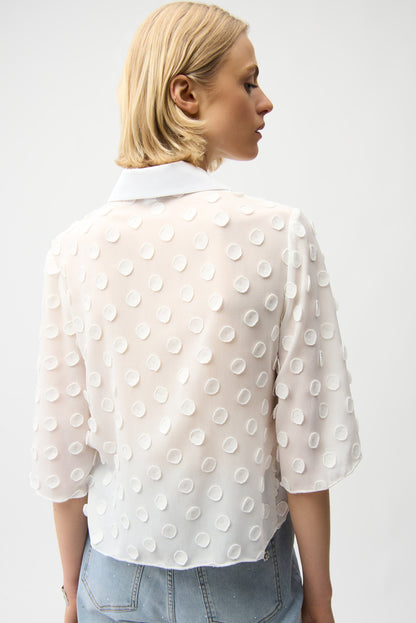 Joseph Ribkoff | Dot Jacquard Blouse