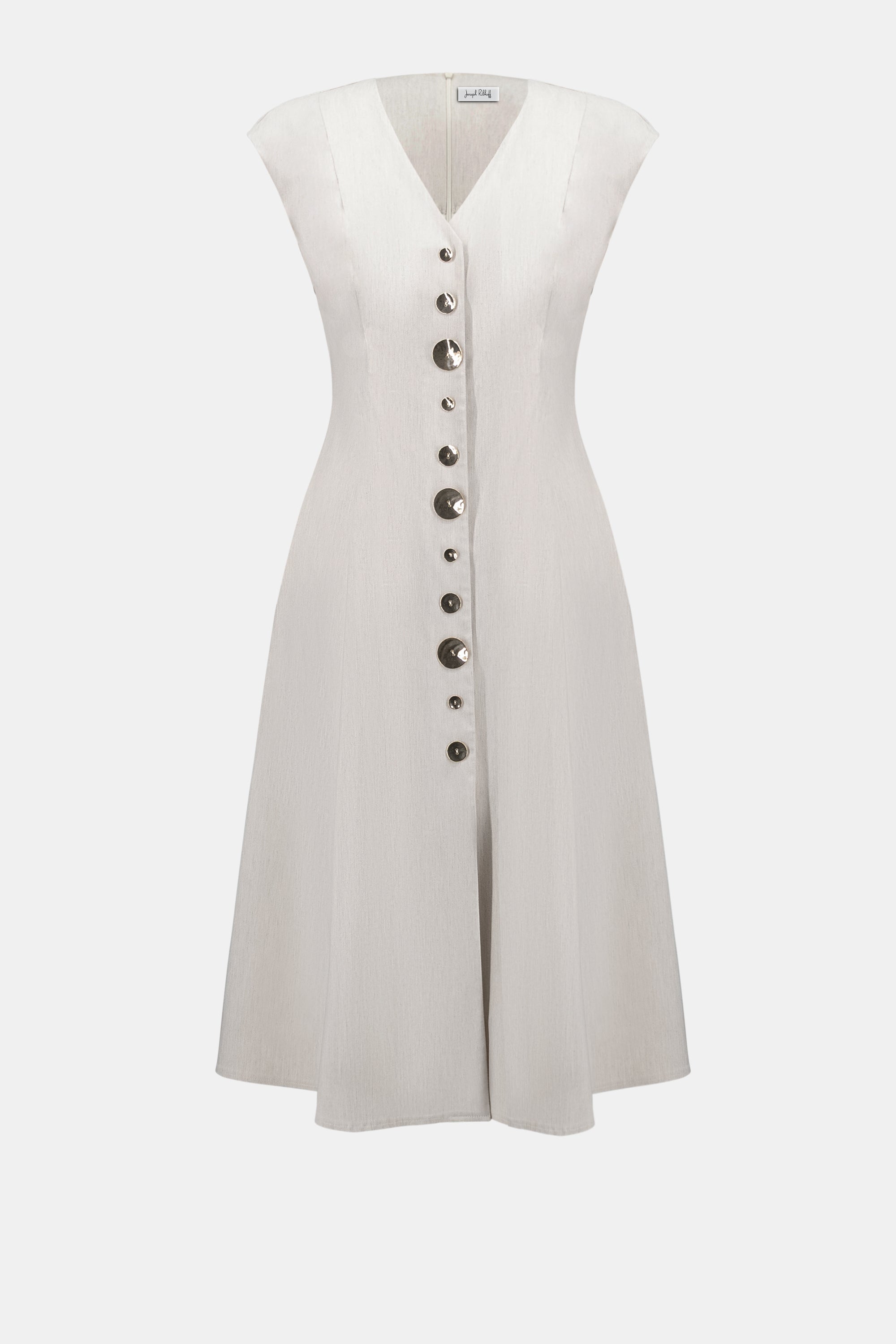Sleeveless fit and flare dress by Joseph Ribkoff, featuring a stylish silhouette and elegant design, shown on a model.