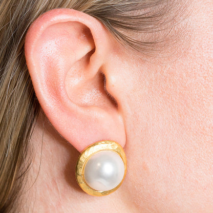 Kenneth J Lane | Clip Gold Btn Earring