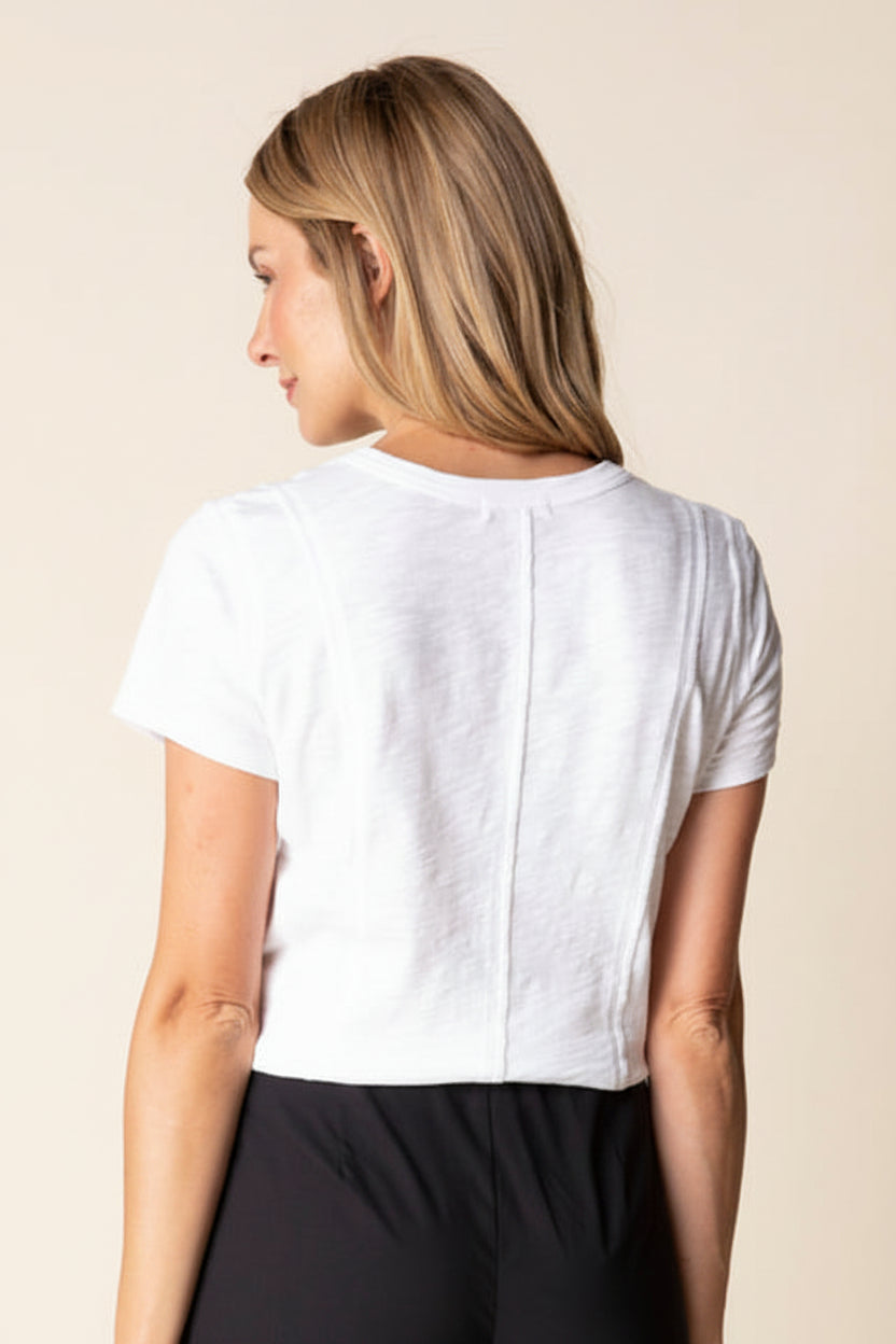 Pebble Seamed Tee - White