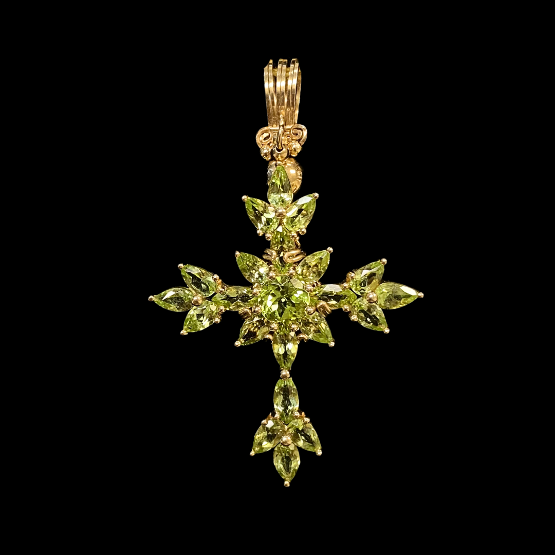 Peridot Cross Pendant