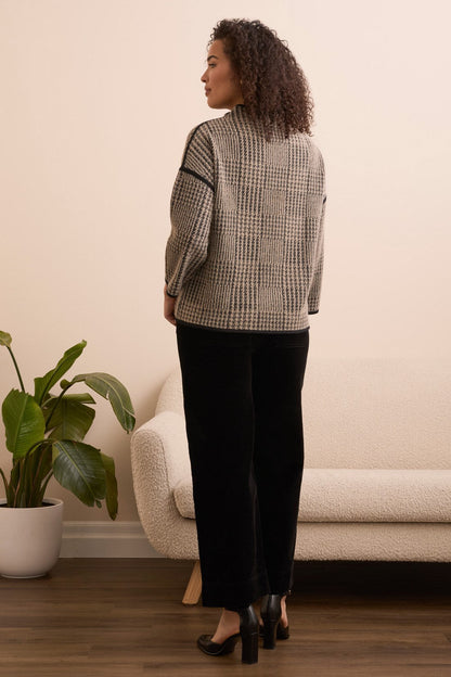 Tribal | 3/4 Slv Mock Neck Top-sandston