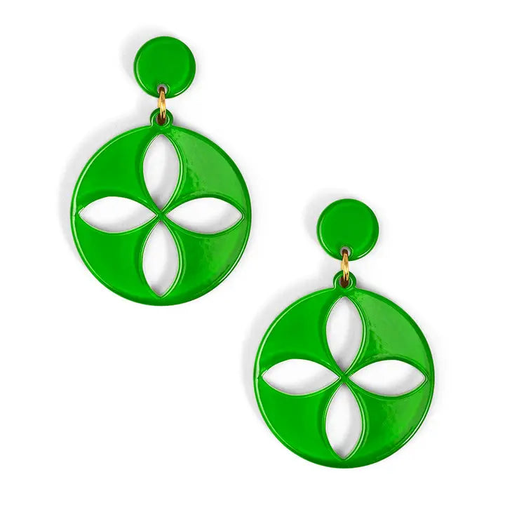 Quatrefoil Resin Drop Earring